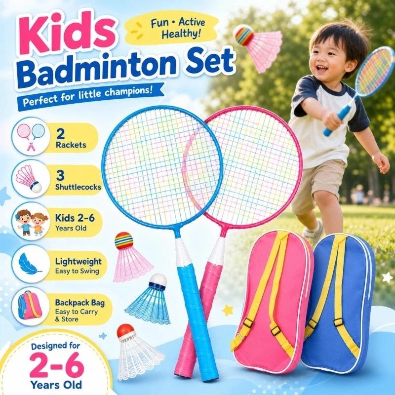 Badminton League - قطعتان من مضارب الريشة الطائرة للأطفال