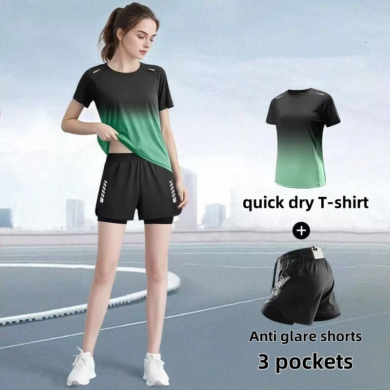 Badminton Jersey - طقم ملابس رياضية نسائية، شورت للجري،